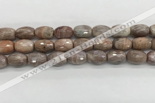 CMS1776 15.5 inches 12*16mm faceted rice AB-color moonstone beads