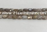 CMS1781 15.5 inches 8*12mm faceted rectangle AB-color moonstone beads