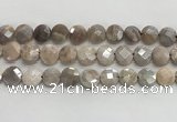 CMS1790 15.5 inches 12mm faceted coin AB-color moonstone beads