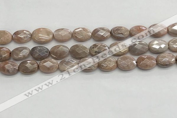 CMS1800 15.5 inches 12*16mm faceted oval AB-color moonstone beads
