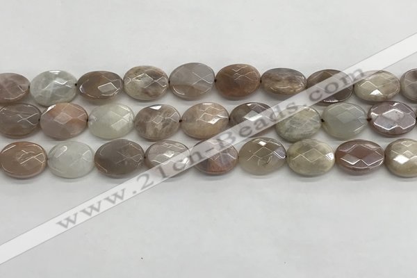 CMS1801 15.5 inches 13*18mm faceted oval AB-color moonstone beads