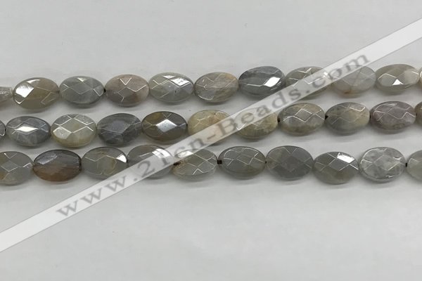 CMS1810 15.5 inches 8*12mm faceted oval AB-color moonstone beads