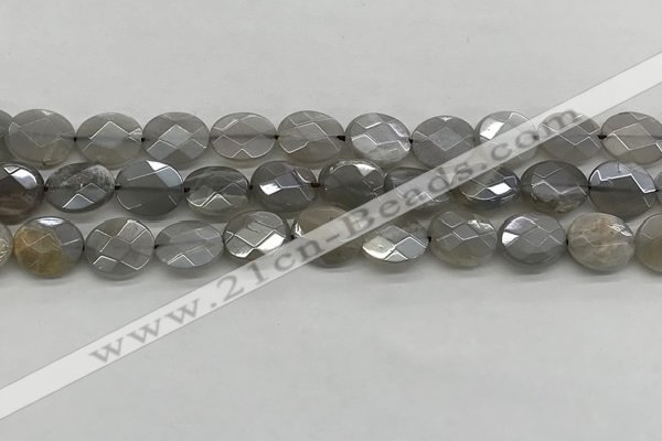 CMS1811 15.5 inches 10*12mm faceted oval AB-color moonstone beads