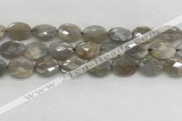 CMS1814 15.5 inches 13*18mm faceted oval AB-color moonstone beads