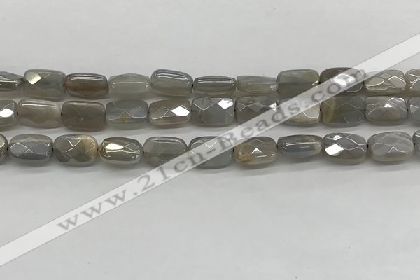 CMS1823 15.5 inches 8*12mm faceted rectangle AB-color moonstone beads