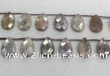 CMS1840 18*25mm faceted flat teardrop AB-color moonstone beads