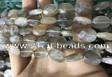 CMS1851 15.5 inches 10*14mm faceted oval grey moonstone beads