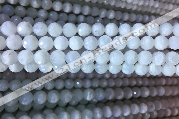 CMS1861 15.5 inches 8mm faceted round white moonstone gemstone beads