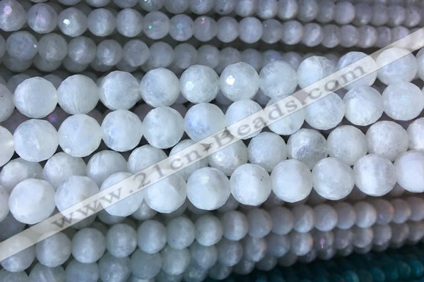 CMS1862 15.5 inches 10mm faceted round white moonstone gemstone beads