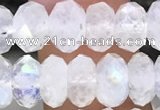 CMS1868 15.5 inches 5*8mm faceted rondelle white moonstone beads