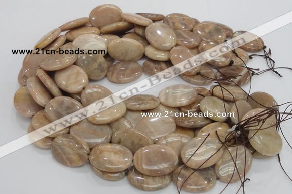 CMS19 15.5 inches 18*25mm oval moonstone gemstone beads wholesale