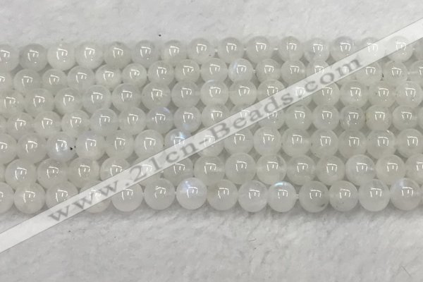 CMS1902 15.5 inches 8mm round white moonstone gemstone beads