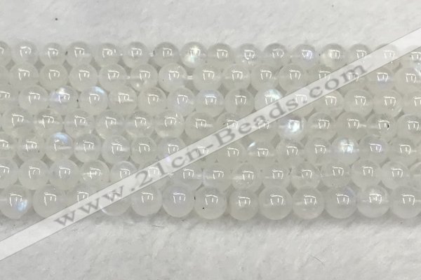 CMS1907 15.5 inches 8mm round white moonstone gemstone beads