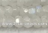 CMS1910 15.5 inches 4.5*6mm faceted rondelle white moonstone beads