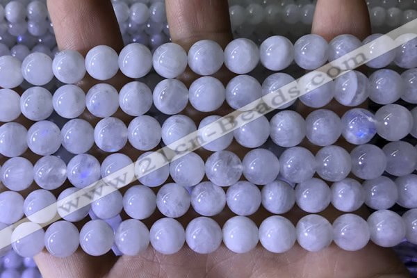 CMS1922 15.5 inches 8mm round white moonstone gemstone beads