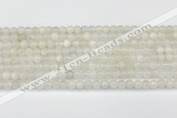 CMS2024 15.5 inches 4mm round white moonstone beads wholesale