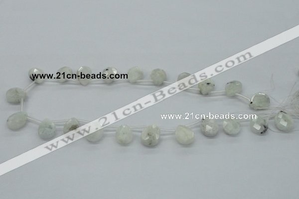 CMS215 15.5 inches 12*16mm faceted teardrop moonstone beads wholesale