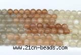 CMS2165 15 inches 6mm round rainbow moonstone beads