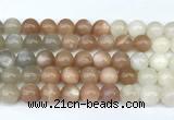 CMS2167 15 inches 10mm round rainbow moonstone beads