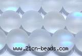 CMS2171 15 inches 6mm, 8mm, 10mm & 12mm round matte synthetic moonstone beads