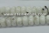 CMS218 15.5 inches 6*10mm rondelle white moonstone gemstone beads