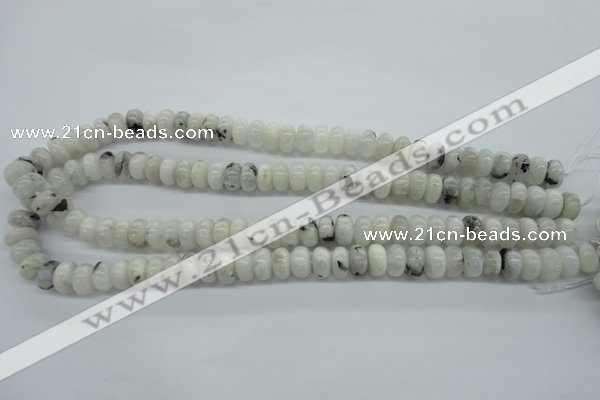 CMS218 15.5 inches 6*10mm rondelle white moonstone gemstone beads