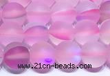 CMS2215 15 inches  8mm round matte synthetic moonstone beads