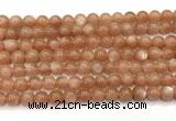 CMS2252 15 inches 8mm round orange moonstone beads wholesale