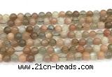 CMS2273 15 inches 6mm round rainbow moonstone gemstone beads