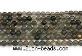 CMS2301 15 inches 6mm round black moonstone beads wholesale