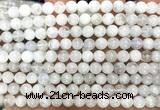 CMS2367 15 inches 6mm round white moonstone beads wholesale