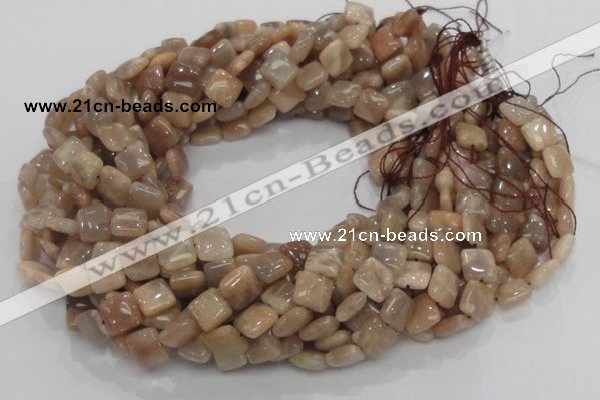 CMS29 15.5 inches 10*10mm square moonstone gemstone beads wholesale