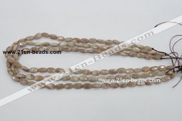 CMS33 15.5 inches 8*10mm faceted oval moonstone gemstone beads