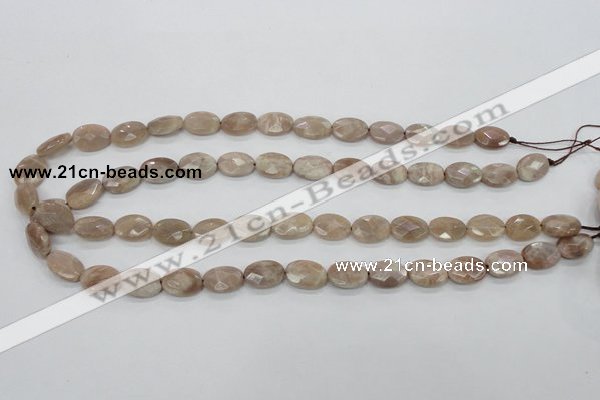 CMS34 15.5 inches 10*14mm faceted oval moonstone gemstone beads