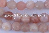 CMS351 15.5 inches 8mm faceted round natural pink moonstone beads