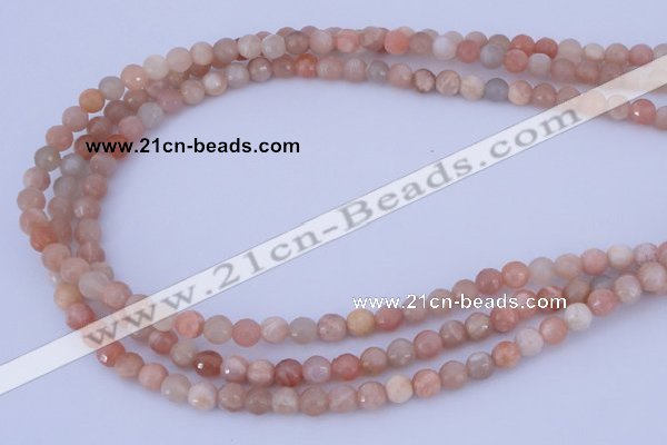 CMS352 15.5 inches 12mm faceted round natural pink moonstone beads