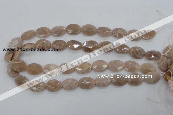 CMS36 15.5 inches 14*18mm faceted oval moonstone gemstone beads