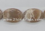 CMS37 15.5 inches 18*24mm faceted oval moonstone gemstone beads