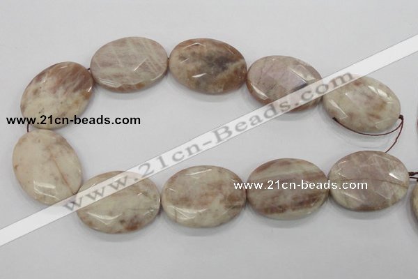 CMS39 15.5 inches 30*40mm faceted oval moonstone gemstone beads