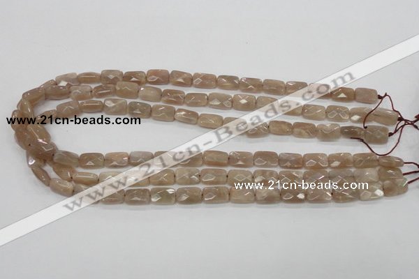 CMS40 15.5 inches 8*12mm faceted rectangle moonstone gemstone beads