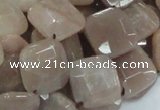 CMS42 15.5 inches 14*14mm faceted diamond moonstone gemstone beads