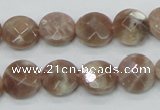 CMS45 15.5 inches 12mm faceted coin moonstone gemstone beads