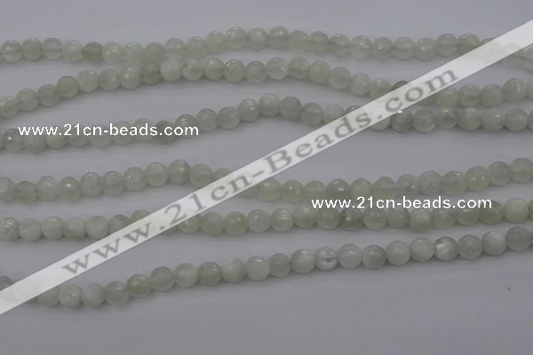 CMS452 15.5 inches 6mm faceted round white moonstone gemstone beads