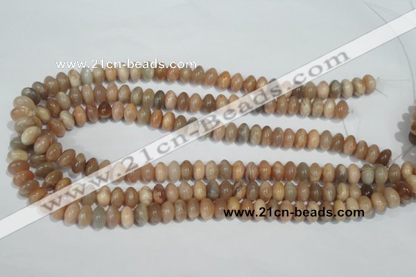 CMS519 15.5 inches 6*10mm rondelle moonstone beads wholesale