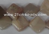 CMS531 15.5 inches 15*15mm diamond moonstone beads wholesale