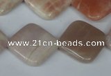 CMS532 15.5 inches 20*20mm diamond moonstone beads wholesale