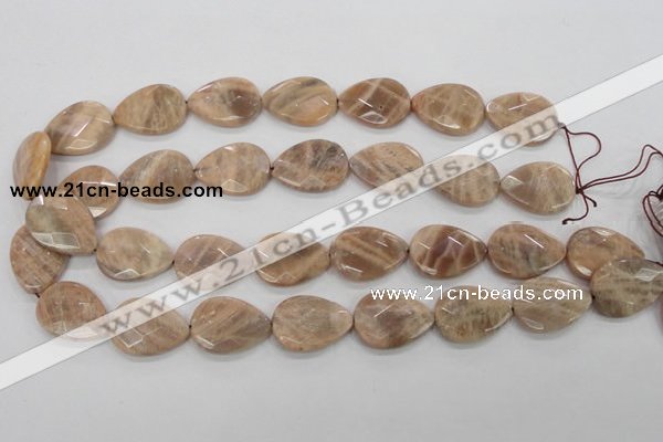 CMS55 15.5 inches 18*25mm faceted flat teardrop moonstone beads