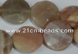 CMS558 15.5 inches 20mm faceted coin moonstone beads wholesale