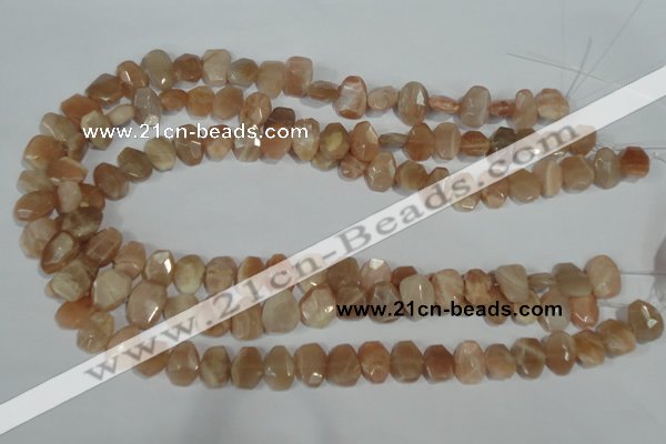 CMS561 15.5 inches 8*12mm faceted freefrom moonstone beads wholesale