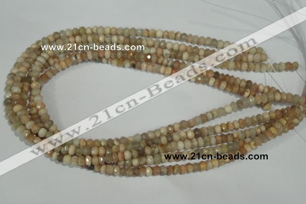 CMS563 15.5 inches 4*6mm faceted rondelle moonstone beads wholesale